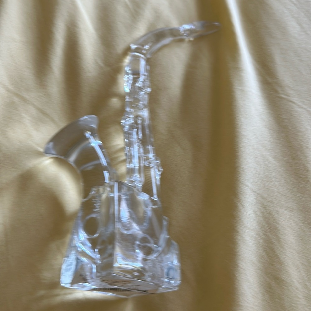 VTG German Crystal Saxophone Figurine 8” tall